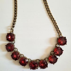 Gorgeous Isabel Garnet color and brass necklace